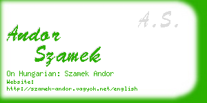 andor szamek business card